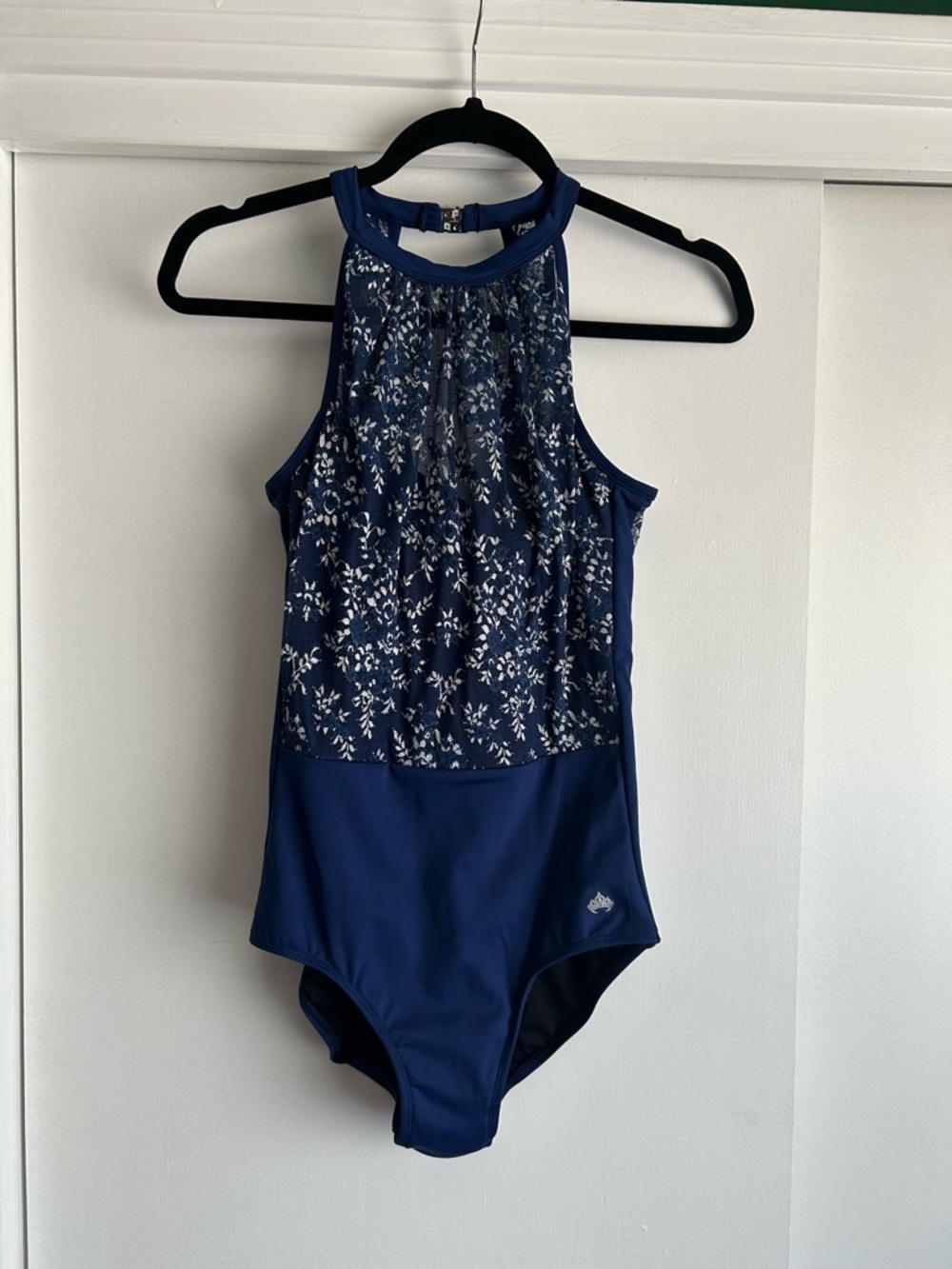 Like New Blue Lace Halter Leotard from Mariia Dancewear